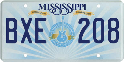 MS license plate BXE208