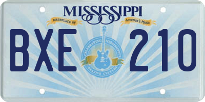 MS license plate BXE210