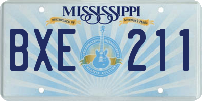 MS license plate BXE211