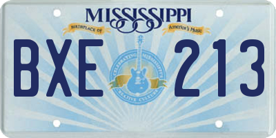 MS license plate BXE213
