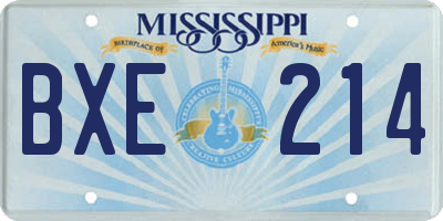 MS license plate BXE214