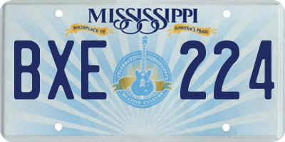 MS license plate BXE224