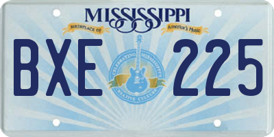 MS license plate BXE225