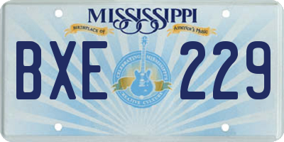MS license plate BXE229