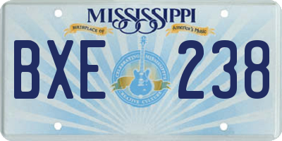 MS license plate BXE238