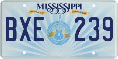 MS license plate BXE239