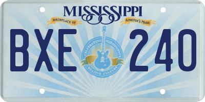 MS license plate BXE240
