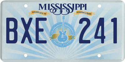 MS license plate BXE241