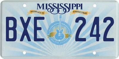 MS license plate BXE242