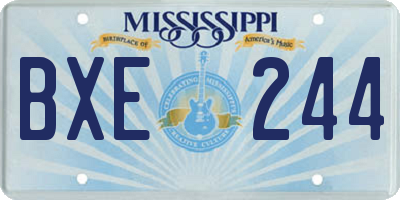 MS license plate BXE244