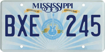 MS license plate BXE245