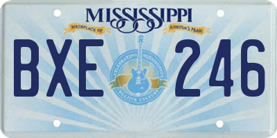 MS license plate BXE246