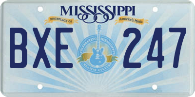 MS license plate BXE247