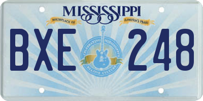 MS license plate BXE248
