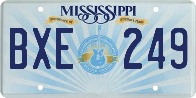 MS license plate BXE249