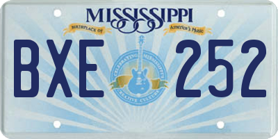 MS license plate BXE252