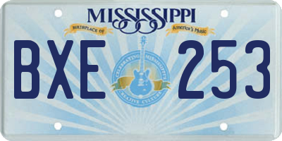 MS license plate BXE253