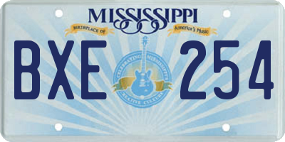 MS license plate BXE254