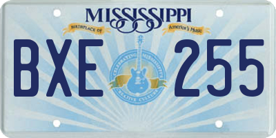 MS license plate BXE255