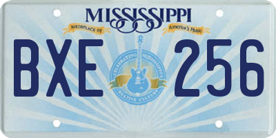 MS license plate BXE256