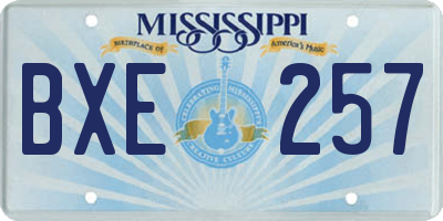 MS license plate BXE257
