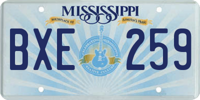 MS license plate BXE259