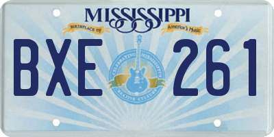 MS license plate BXE261
