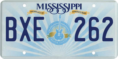 MS license plate BXE262