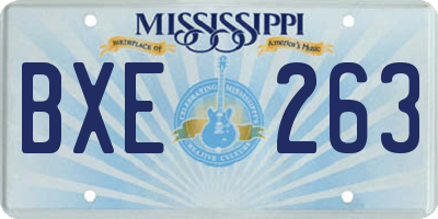 MS license plate BXE263