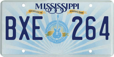 MS license plate BXE264