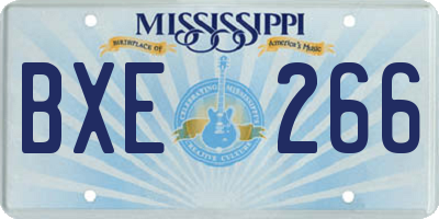 MS license plate BXE266