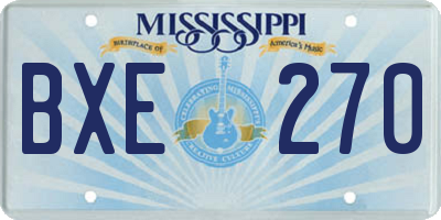MS license plate BXE270