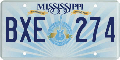 MS license plate BXE274