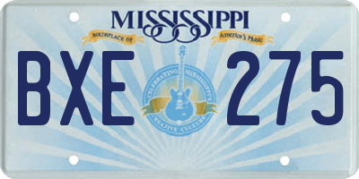 MS license plate BXE275