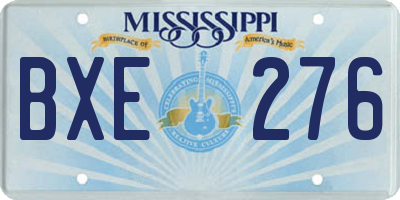 MS license plate BXE276