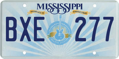 MS license plate BXE277