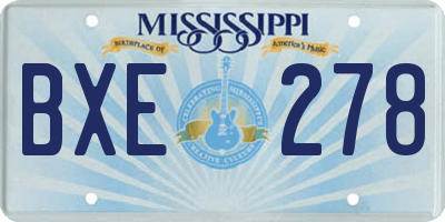 MS license plate BXE278