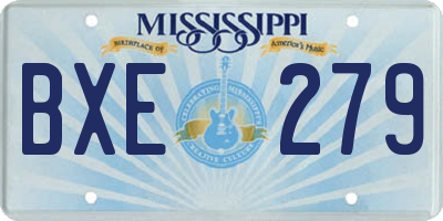 MS license plate BXE279
