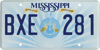 MS license plate BXE281