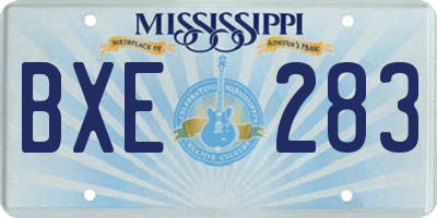 MS license plate BXE283