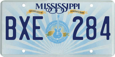 MS license plate BXE284