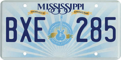 MS license plate BXE285