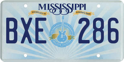 MS license plate BXE286