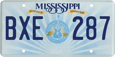 MS license plate BXE287