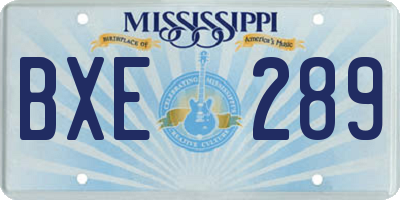 MS license plate BXE289
