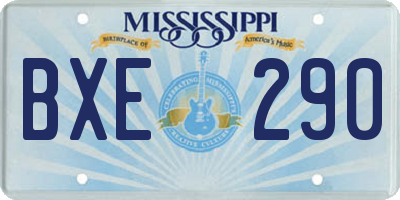MS license plate BXE290