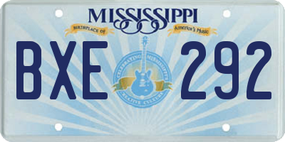 MS license plate BXE292