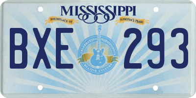 MS license plate BXE293