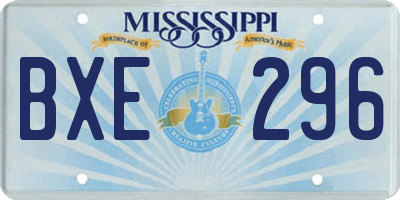 MS license plate BXE296