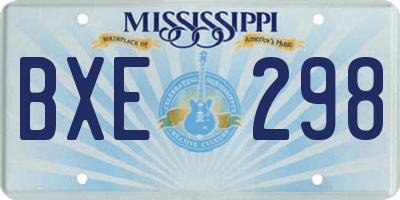 MS license plate BXE298